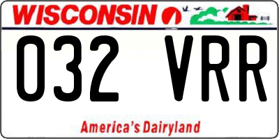 WI license plate 032VRR