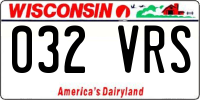 WI license plate 032VRS