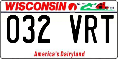 WI license plate 032VRT