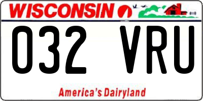 WI license plate 032VRU