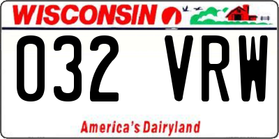 WI license plate 032VRW