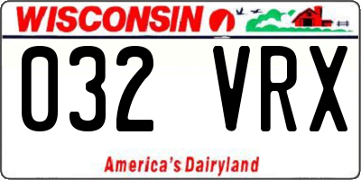 WI license plate 032VRX