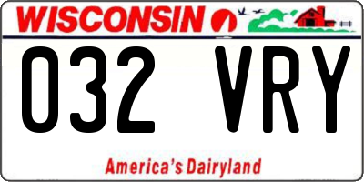 WI license plate 032VRY