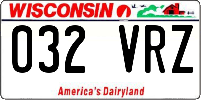 WI license plate 032VRZ