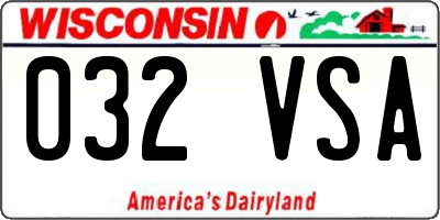WI license plate 032VSA
