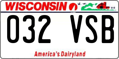WI license plate 032VSB