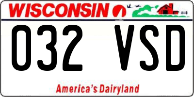 WI license plate 032VSD