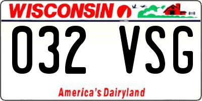 WI license plate 032VSG