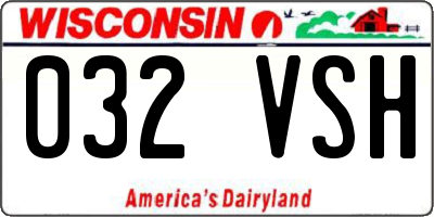 WI license plate 032VSH