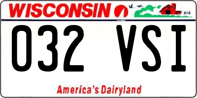 WI license plate 032VSI
