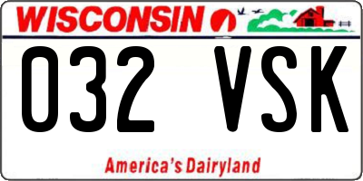 WI license plate 032VSK