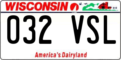 WI license plate 032VSL