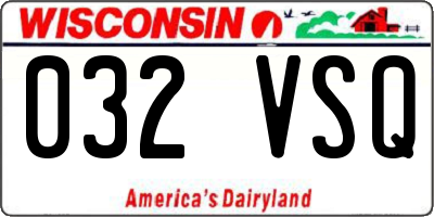 WI license plate 032VSQ