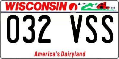 WI license plate 032VSS