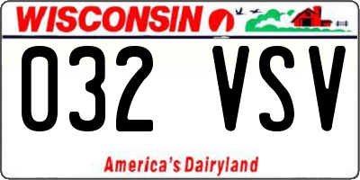 WI license plate 032VSV