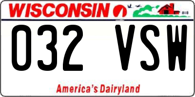 WI license plate 032VSW