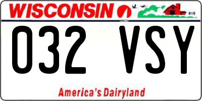 WI license plate 032VSY