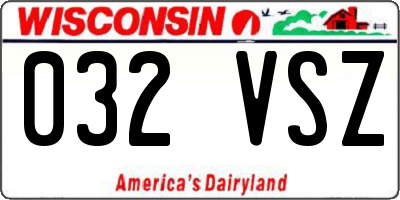 WI license plate 032VSZ