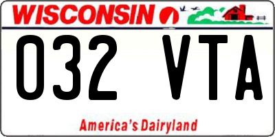 WI license plate 032VTA
