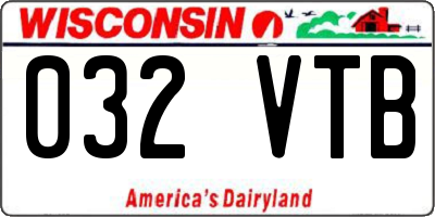WI license plate 032VTB