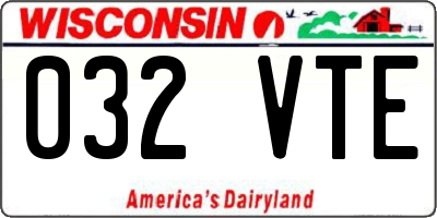 WI license plate 032VTE