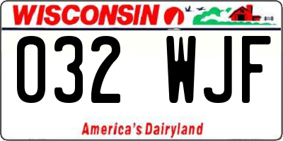 WI license plate 032WJF