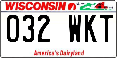 WI license plate 032WKT