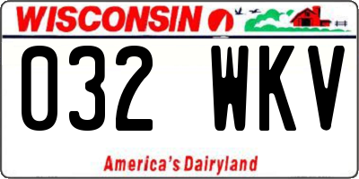 WI license plate 032WKV