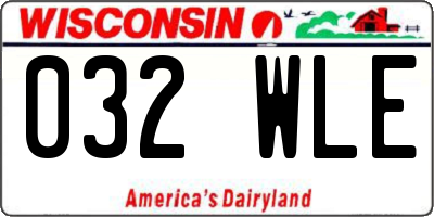 WI license plate 032WLE