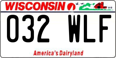 WI license plate 032WLF