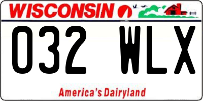 WI license plate 032WLX