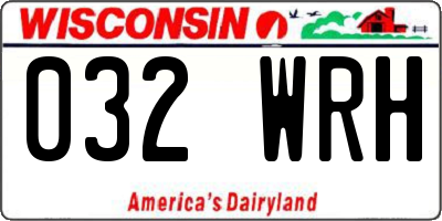 WI license plate 032WRH