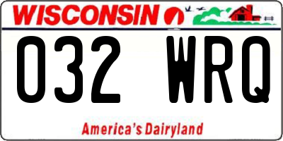 WI license plate 032WRQ