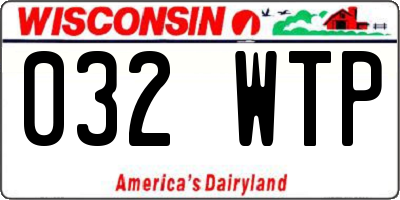 WI license plate 032WTP
