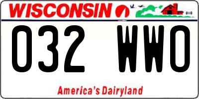 WI license plate 032WWO