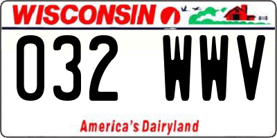 WI license plate 032WWV