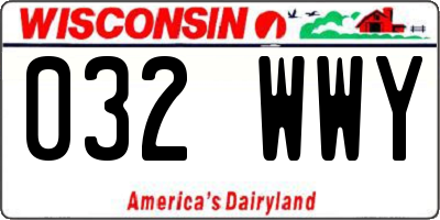 WI license plate 032WWY