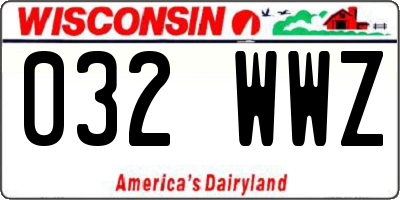 WI license plate 032WWZ