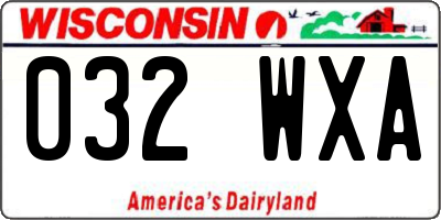 WI license plate 032WXA