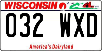 WI license plate 032WXD