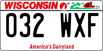 WI license plate 032WXF