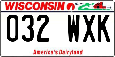 WI license plate 032WXK