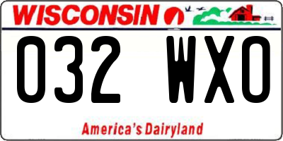 WI license plate 032WXO
