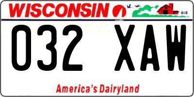 WI license plate 032XAW