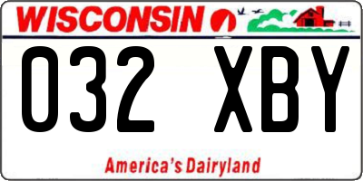 WI license plate 032XBY