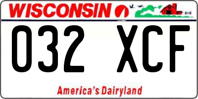 WI license plate 032XCF