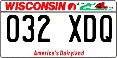 WI license plate 032XDQ