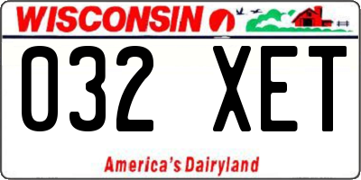WI license plate 032XET
