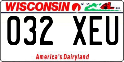 WI license plate 032XEU