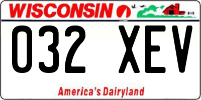 WI license plate 032XEV